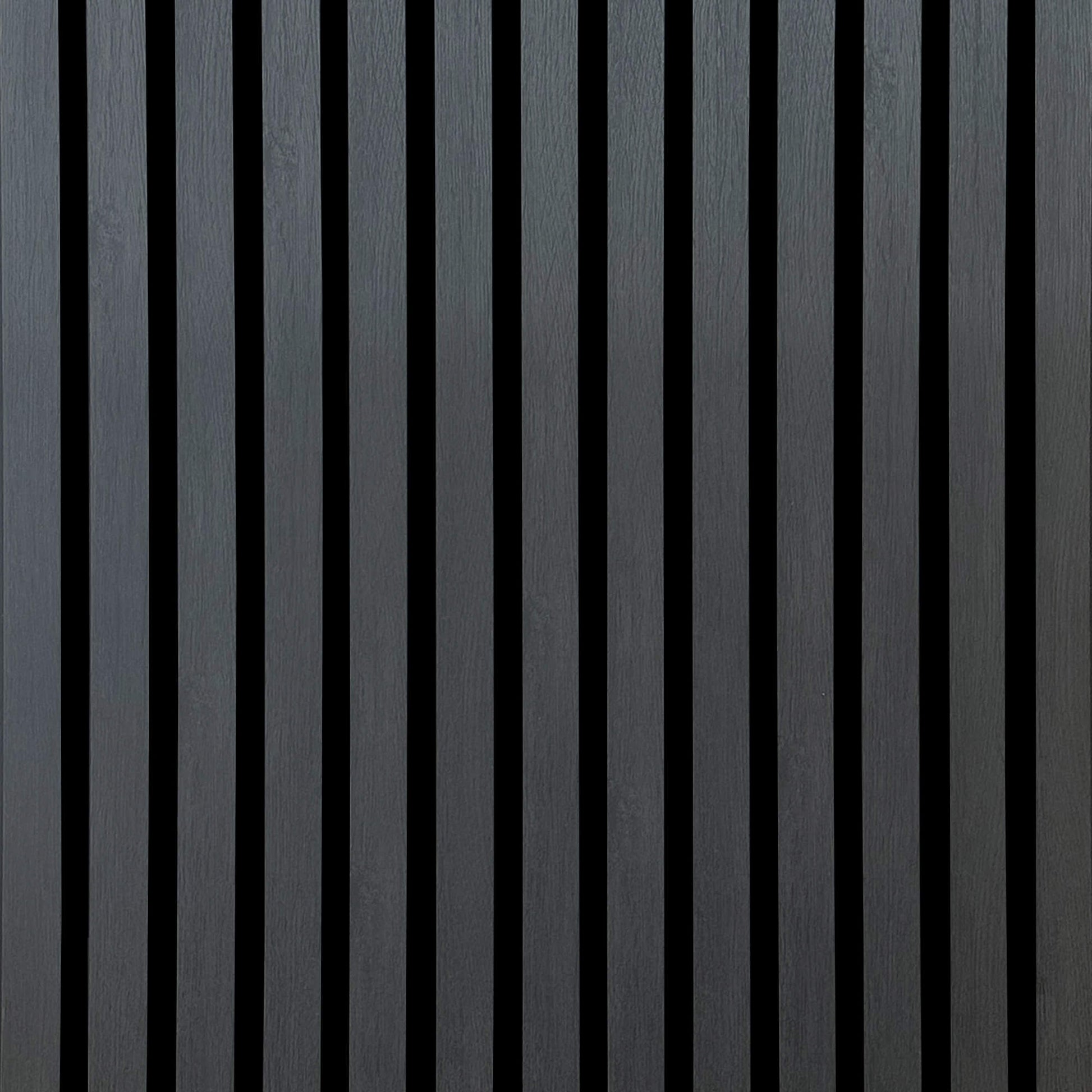 Close up of a Black Acoustic Slatwall Panel