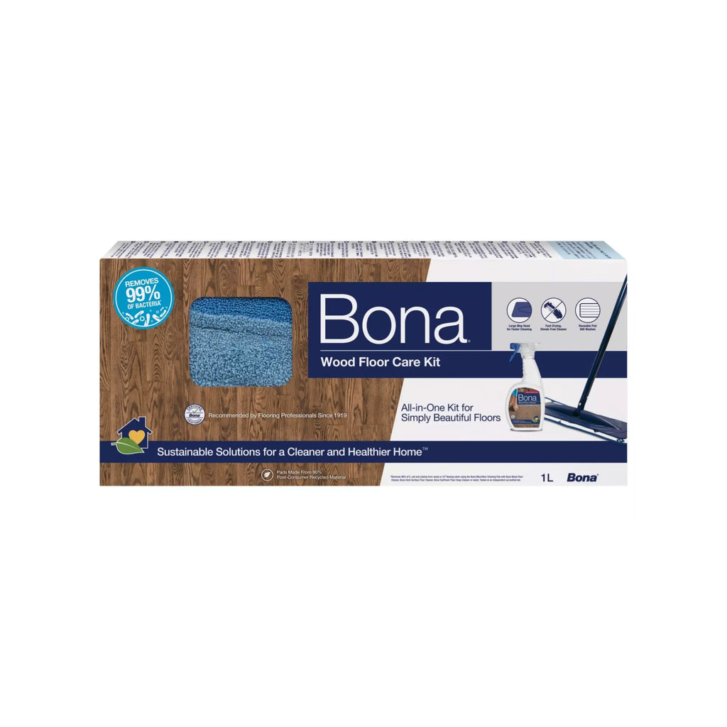Bona wood floor care kit on a white background