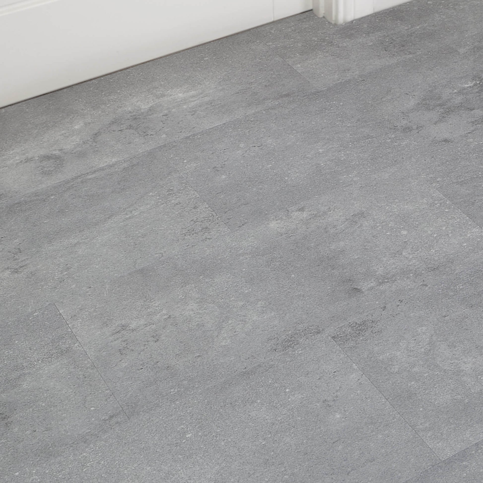 Claros Grey Rigid LVT Tile Flooring in a home setting
