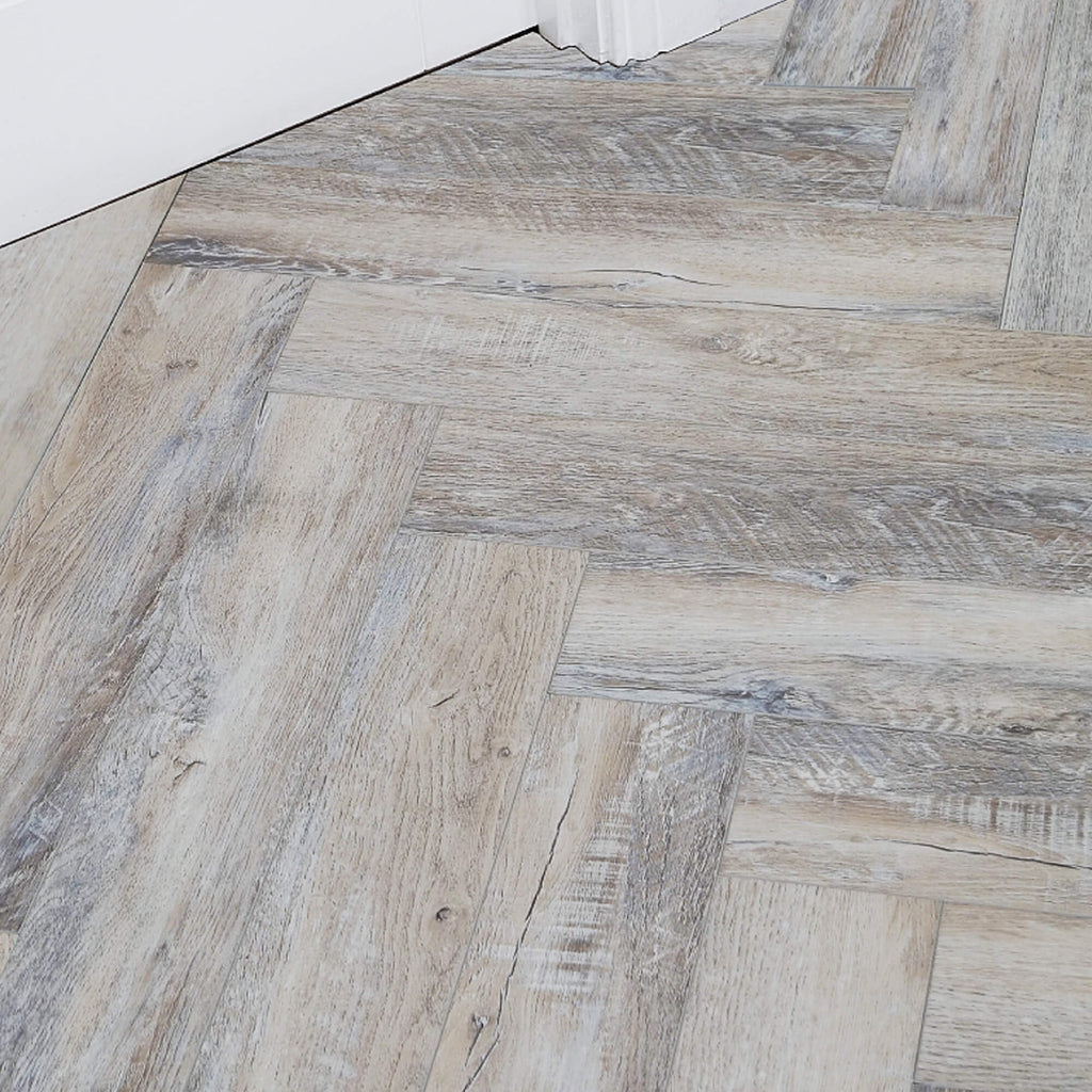 Driftwood Oak Rigid LVT Flooring (Herringbone)