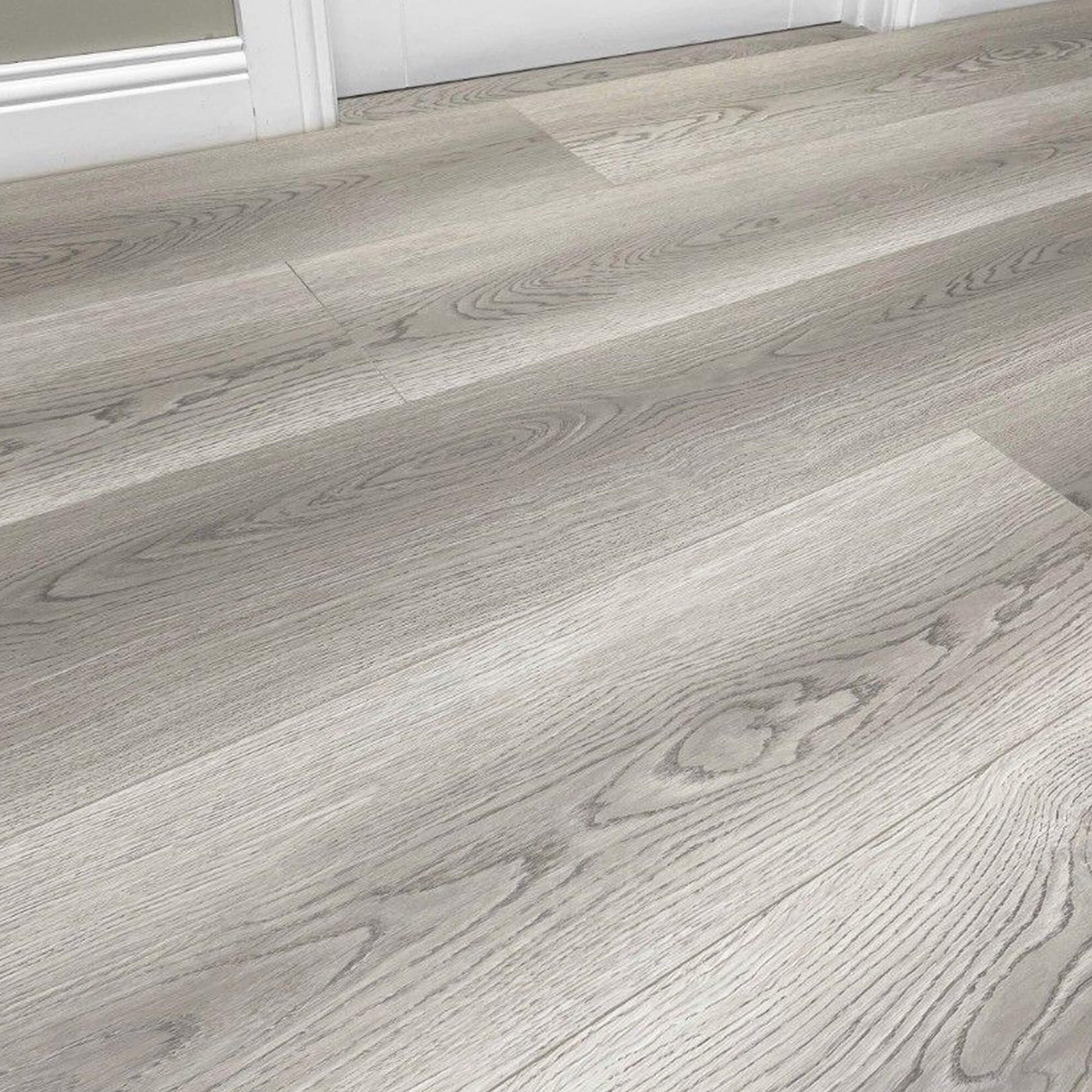 Misty Grey Prestige Plus Laminate Flooring in a home interior setting.