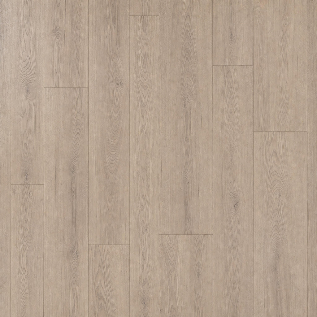 Elevated view of Mushroom Carpenter Oak laminate flooring.