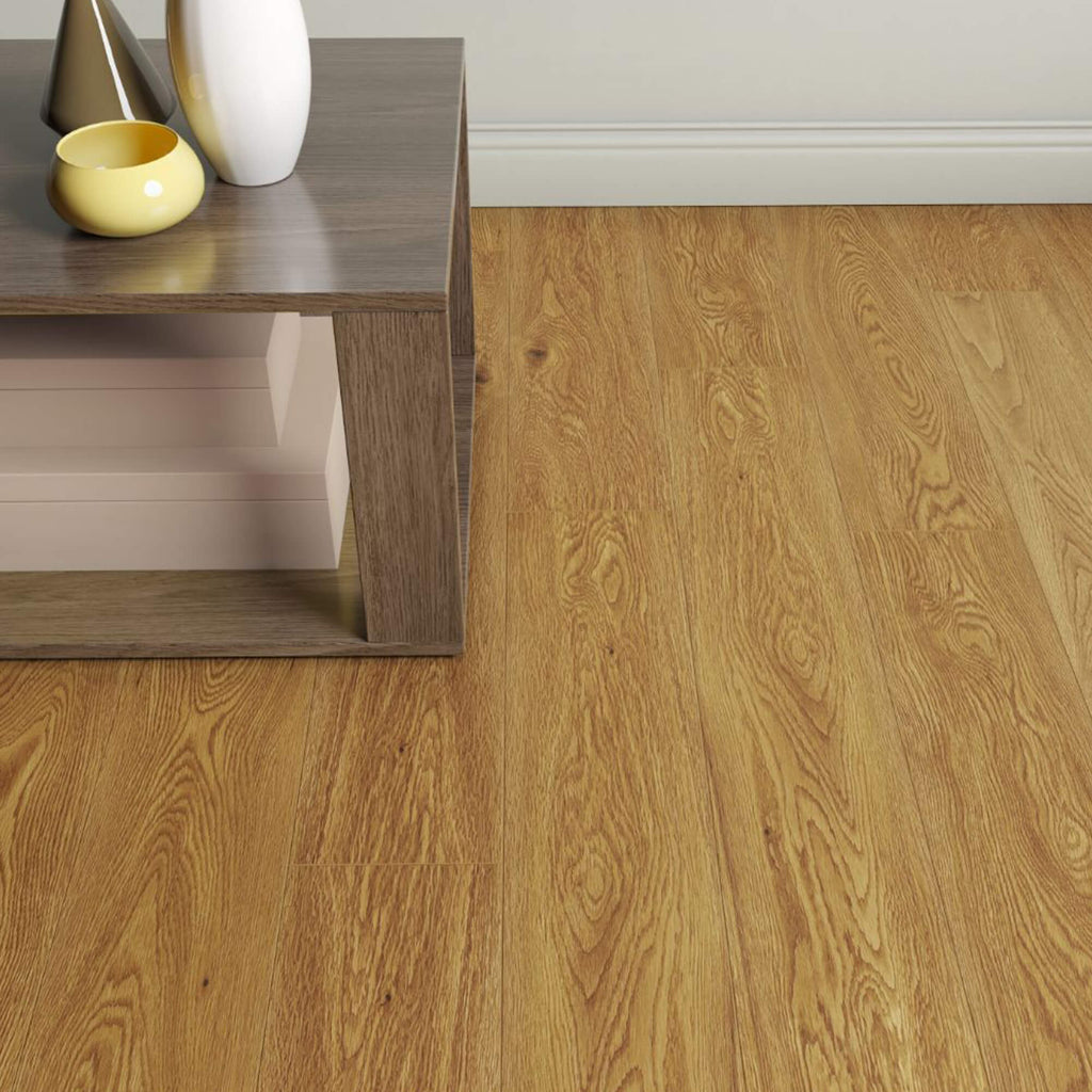 Natural Oak Country Laminate Flooring in a living room setting