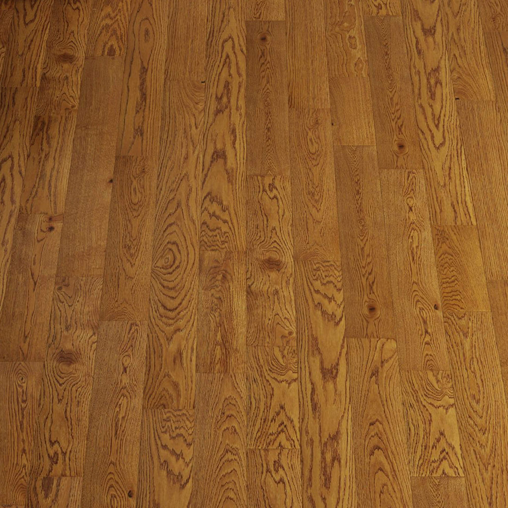 Close-up of a Nutmeg Oak Lacquered Engineered Wood Flooring with visible grain pattern.