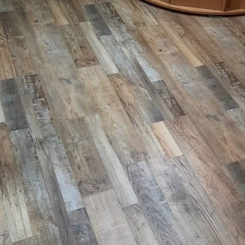 Reclaimed Oak Country Laminate Flooring in situ in a reception area.