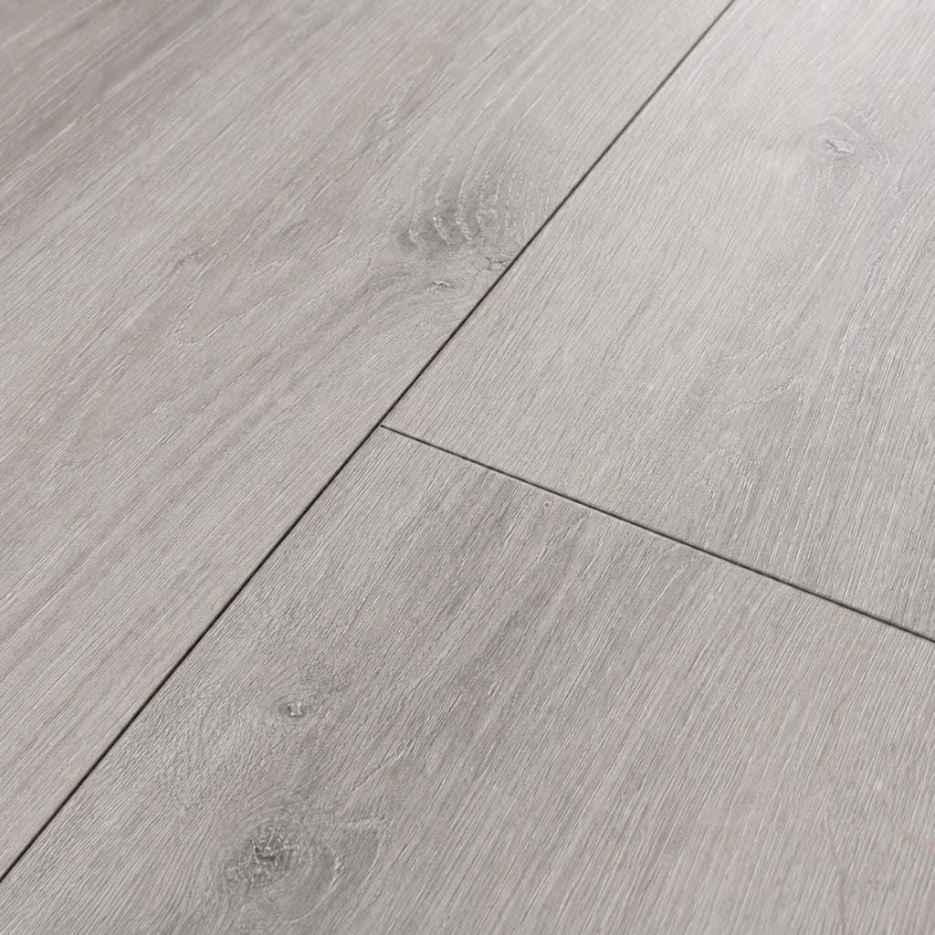 Close-up of the grain and texture of Rockford Oak laminate flooring.