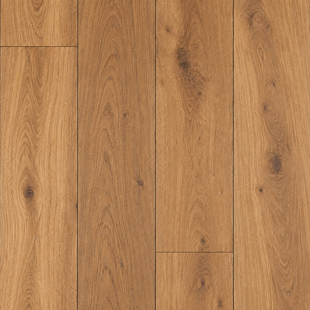 Close-up of the colour and grain of Smoked Oak matt lacquered engineered wood plank flooring. 